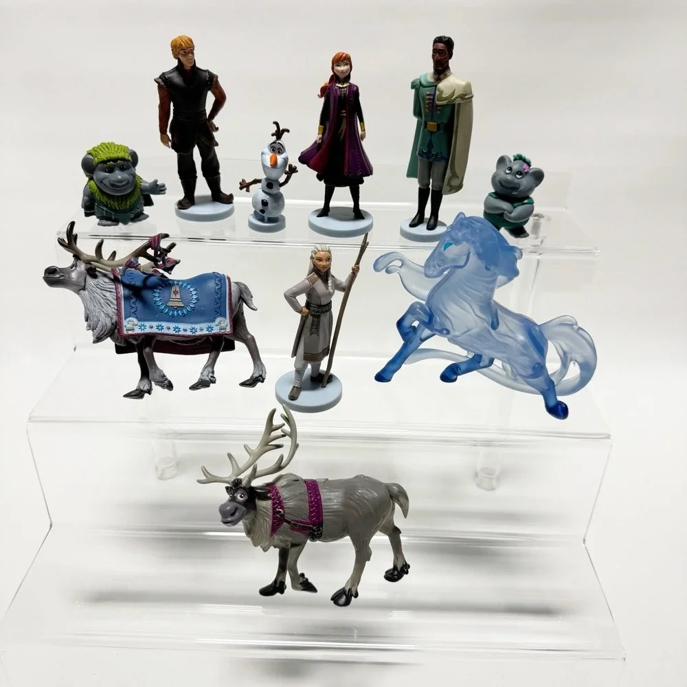 Disney Frozen 2 Deluxe Collectible PVC Cake Topper Figures Lot of 10 Anna Olaf